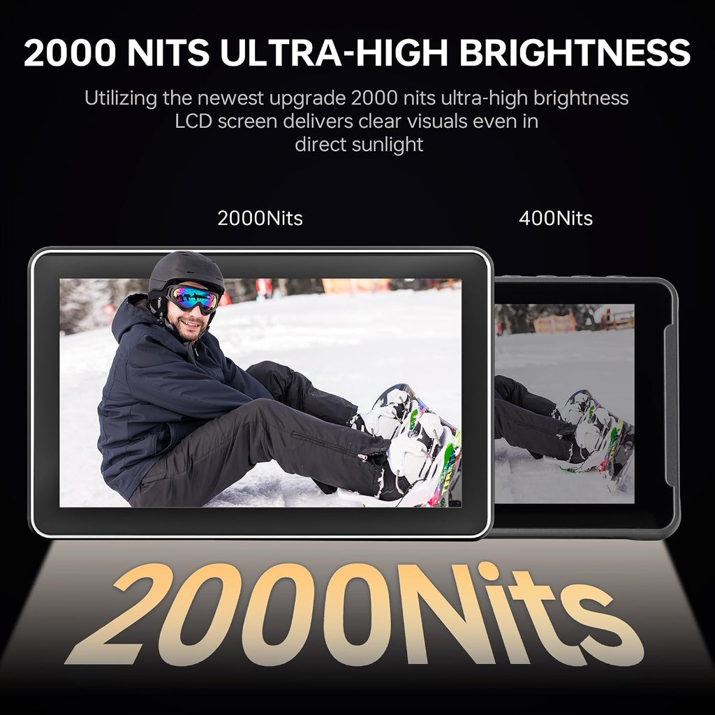 VILTROX DC-X3 2000Nits Camera Field Monitor Touchscreen with 6 Inch Full HD1920x1080 IPS 4K HDMI/3G-SDI Loop in/Out,3D LUTs Peaking Focus Assist, 160° Super Wide View Angle, Sunshade Hood, Battery