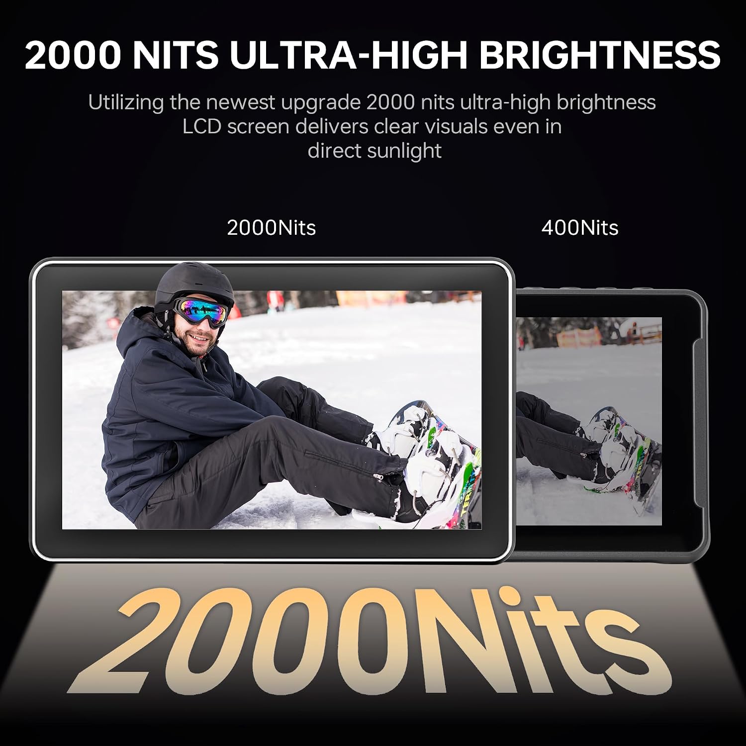 VILTROX DC-X3 2000Nits Camera Field Monitor Touchscreen with 6 Inch Full HD1920x1080 IPS 4K HDMI/3G-SDI Loop in/Out,3D LUTs Peaking Focus Assist, 160° Super Wide View Angle, Sunshade Hood, Battery