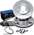 R1 Concepts Front Brake Kit Fits 2007 Acura CSX; 2002-2006 Acura RSX; 2006-2011 Honda Civic| Semi Met Pads, Blank Rotors| Hardware| 11.8' Front