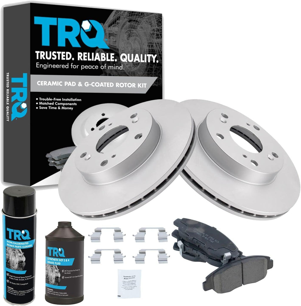 Front Brake Pad & Rotor Kit, with Chemical Kit Ceramic Premium G-Coated Compatible with 2006-2011 Honda Civic
