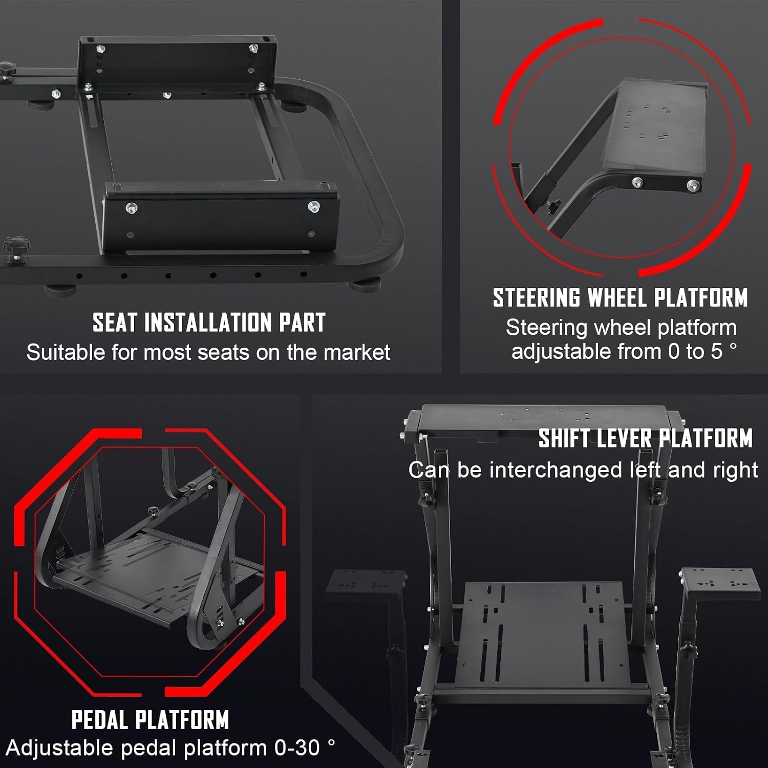Hottoby Racing Simulator Cockpit Mountable Monitor Stand Adjustable Fits for Logitech G920 G923 G29, for Thrustmaster T80 T150, for Fanatec