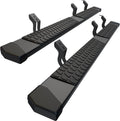 6 Inches Running Boards Side Steps Compatible with 2007-2021 Toyota Tundra Crewmax Cab 4 Full Size Doors, Black Textured Aluminum Nerf Bars