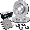 R1 Concepts Front Brake Kit Fits 2002-2006 Acura RSX; 2007-2010 Acura CSX; 2006-2011 Honda Civic| Euro Ceramic Pads, Blank Rotors| Hardware| 11.8' Front