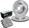 R1 Concepts Front Brake Kit Fits 2007-2010 Acura CSX; 2002-2006 Acura RSX; 2006-2011 Honda Civic| Euro Ceramic Brake Pads and Blank Brake Rotors| 11.8' Front