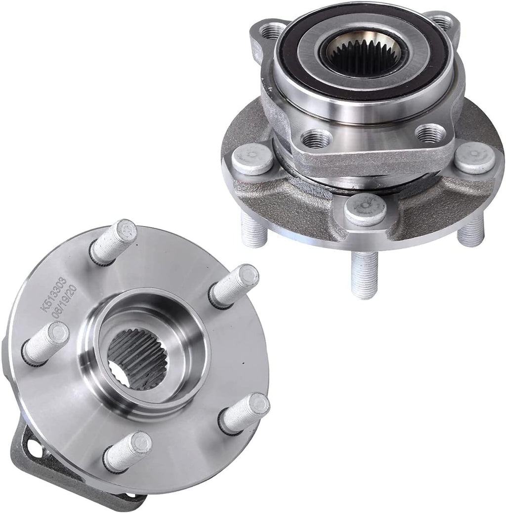 Detroit Axle - Brake Rotors Wheel Bearing Hubs Kit for Subaru Forester Impreza Front Rear Brake Rotors Wheel Bearing Hubs Lug Nuts Replacement 11.53 inch Front & 11.26 inch Rear Brakes