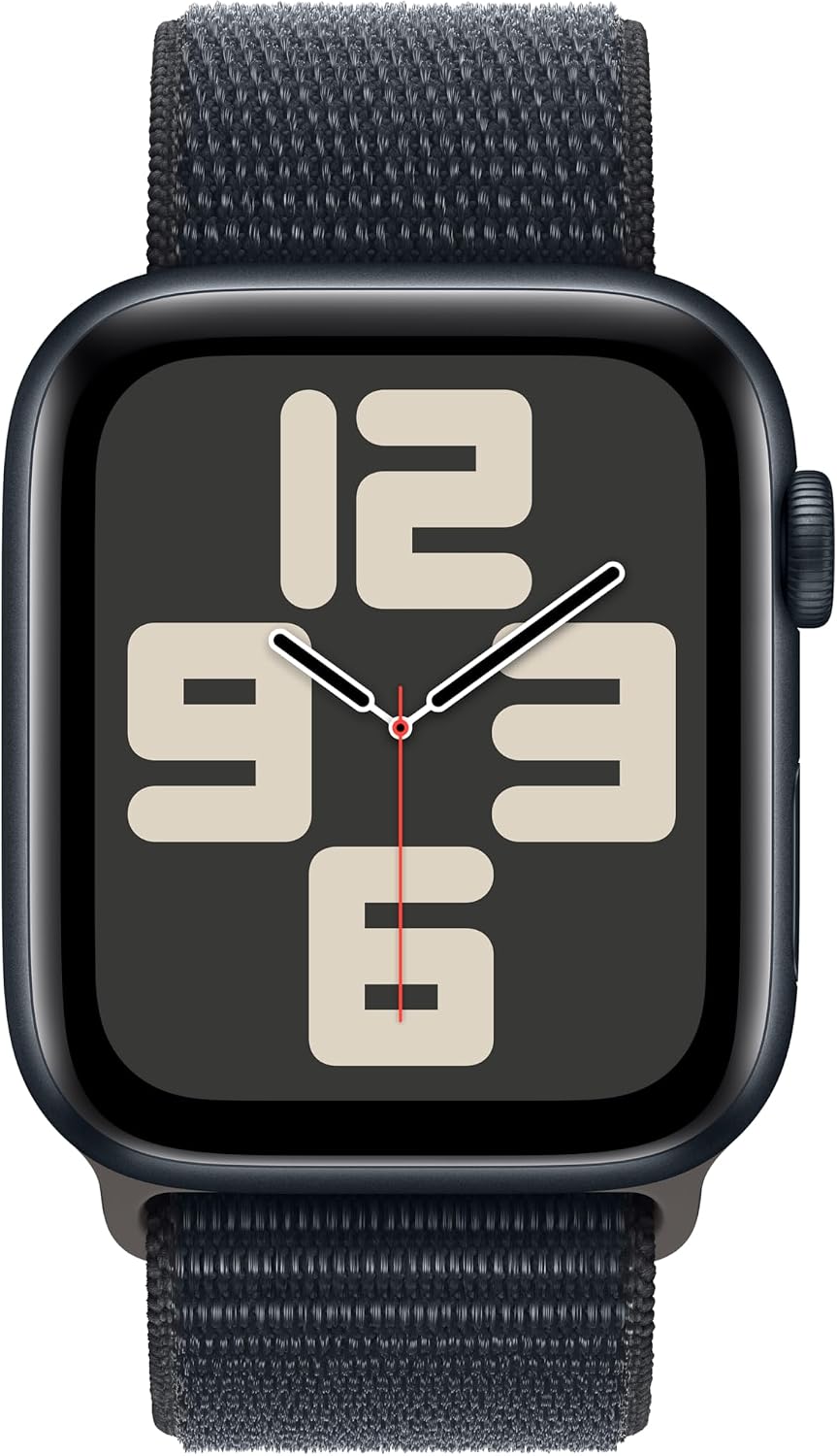 Apple Watch SE (2nd Gen) [GPS + Cellular, 44mm] - Midnight Aluminum Case with Midnight Sport Loop Band, M/L (Renewed)
