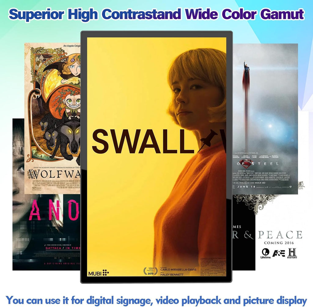 43 inch Capacitive Multi-Touch Screen Industrial Monitor, Built-in Speakers, USB, VGA, DVI & HD-MI Ports,16:9 Display and 1920 x 1080P, Digital Signage Displays Player for Advertising