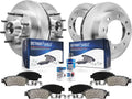 Detroit Axle - Brake Kit for Ford E-250 E-350 Econoline Club Wagon Super Duty Brake Rotors Ceramic Brakes Pads Front and Rear Replacement: 13.03' inch Front and 12.84' inch Rear Rotors