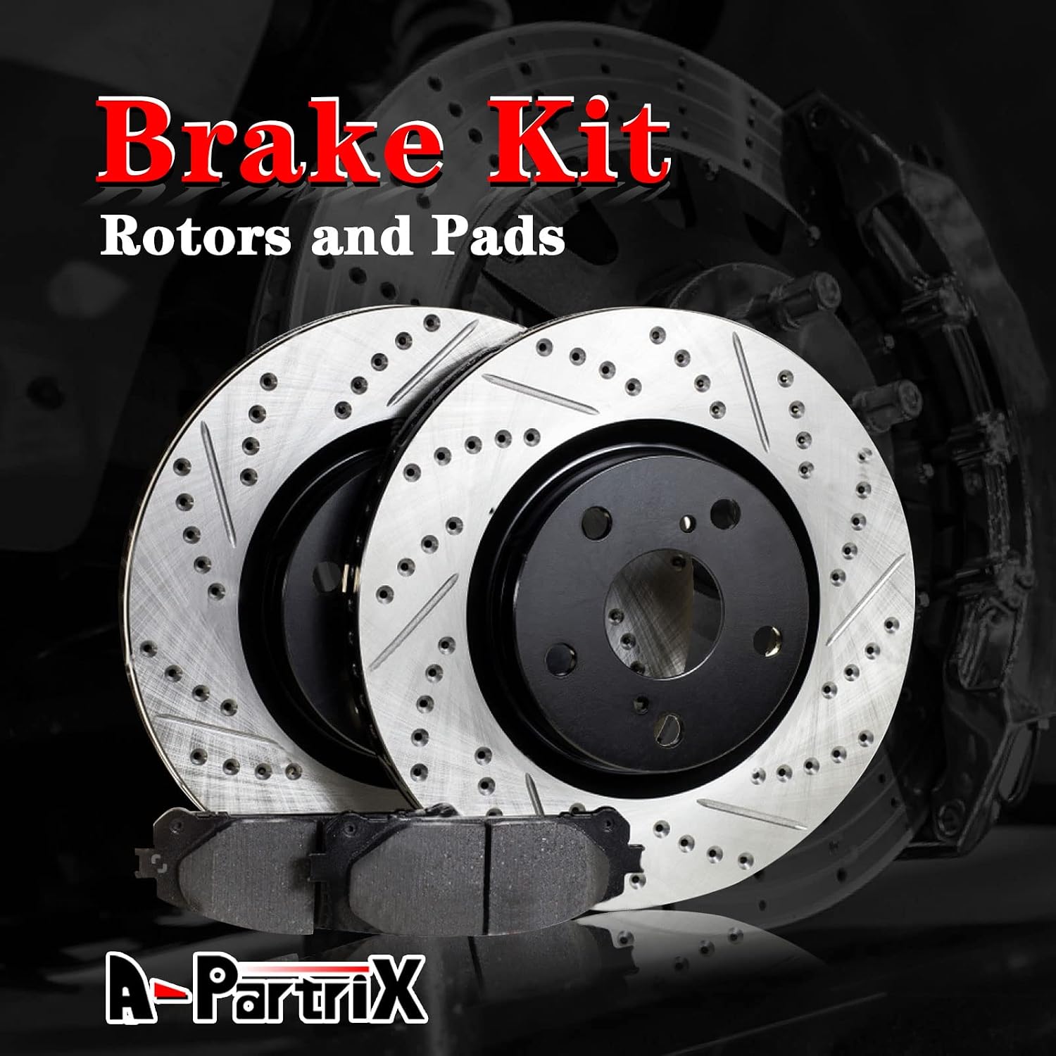 Brakes and Rotors - Front Brake Pads and Rotors Kit, Front Automotive Replacement Brake Kits, Break Pad and Break Rotor fits CSX 2007-2010 fits RSX 2002-2006 fits Honda Civic 2006-2011