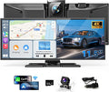 11.5' Wireless Carplay Screen for Car, Portable Apple Carplay & Android Auto Touch Screen, 4K Dash Cam/App Control/Backup Camera/Mirror Link/Voice Control/GPS/Bluetooth,for All Vehicles