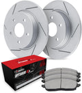 R1 Concepts Rear Brake Kit Fits 2006-2011 Acura CSX; 2013-2015 Acura ILX; 2006-2015 Honda Civic; 1997-2001 Honda Prelude| Optimum Oep Brake Pads and Slotted Brake Rotors| 10.2' Rear