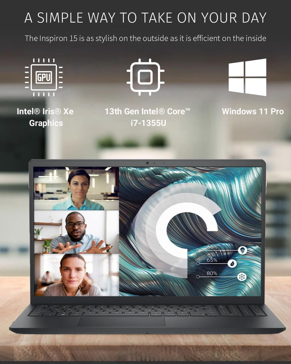 Dell Inspiron 3530 15.6' FHD Touchscreen Laptop Computer, 13th Gen Intel Core i7-1355U 10-Core, 64GB RAM, 2TB SSD, Numeric Keypad, Wi-Fi 6, Webcam, Windows 11 Pro, Carbon Black
