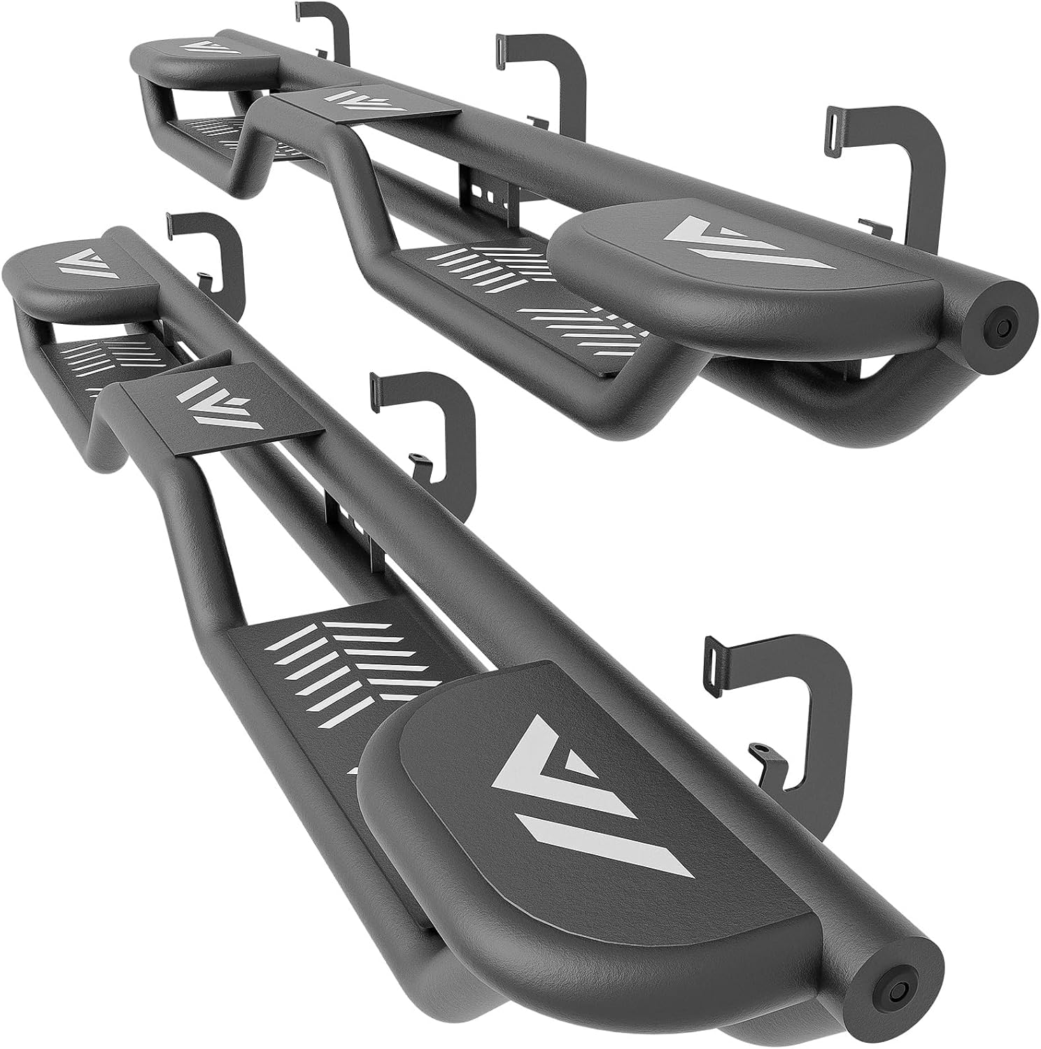 YZONA Three Raised Steps Double Cab Running Boards Compatible with 2007-2018 Chevrolet Silverado & GMC Sierra 1500, 2007-2019 Chevy Silverado & GMC Sierra 2500 3500 HD Extended Cab Side Step Nerf Bar
