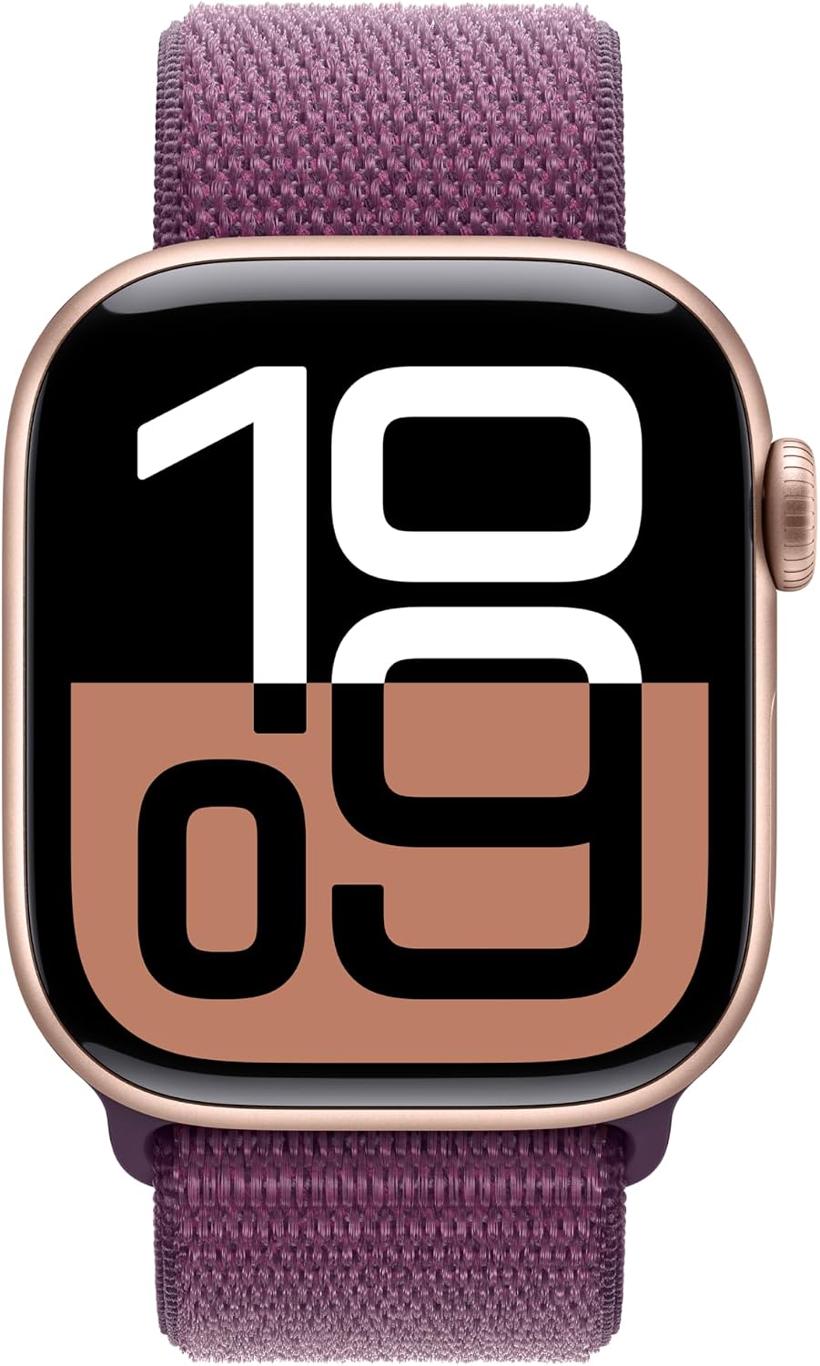 Apple Watch Series 10 [GPS + Cellular 42mm case] Smartwatch with Rose Gold Aluminium Case with Plum Sport Loop. Fitness Tracker, ECG App, Always-On Retina Display, Carbon Neutral (Renewed)
