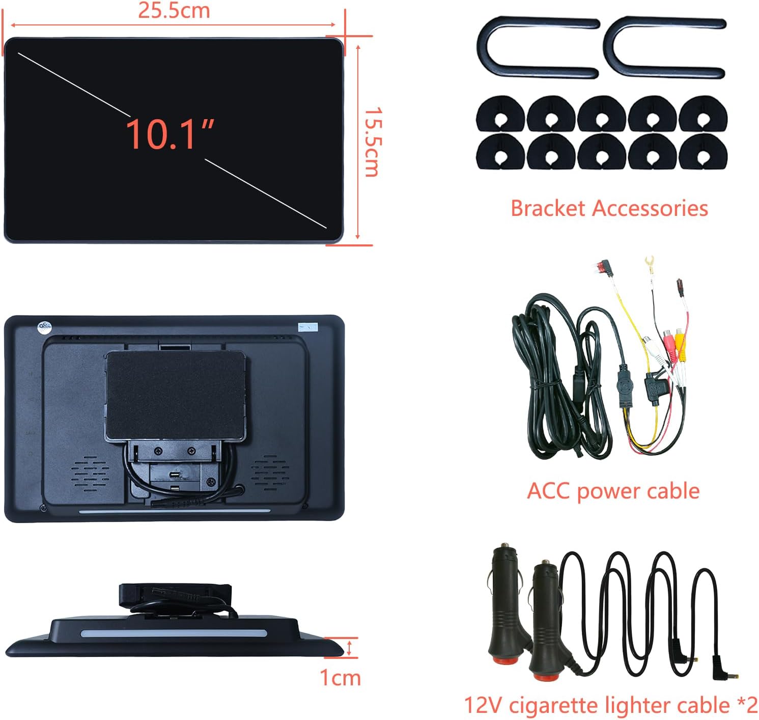 10.1' Car TV Headrest Monitor for Back Seat, 4K Android Tablet Portable Rear Entertainment System, Support Phone Wireless MirrorLink, with WiFi/HDMI/USB/Video Player, 2G+32G (2*PCS)