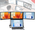15.6 Laptop Screen Extender Triple Portable Monitor, IPS, 100% sRGB, Built-in Speakers, 10-25cm Height Adjustable