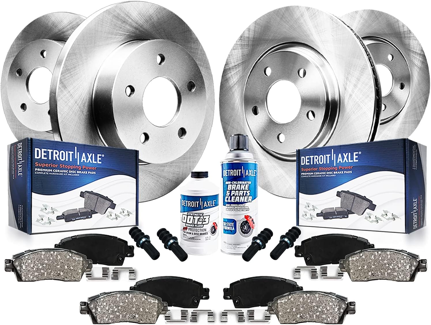 Detroit Axle - Brake Kit for 2008 2009 2010 Subaru Impreza 2.5i Brake Rotors and Ceramic Brakes Pads Replacement: 10.91' inch Front & 11.26' inch Rear Rotors