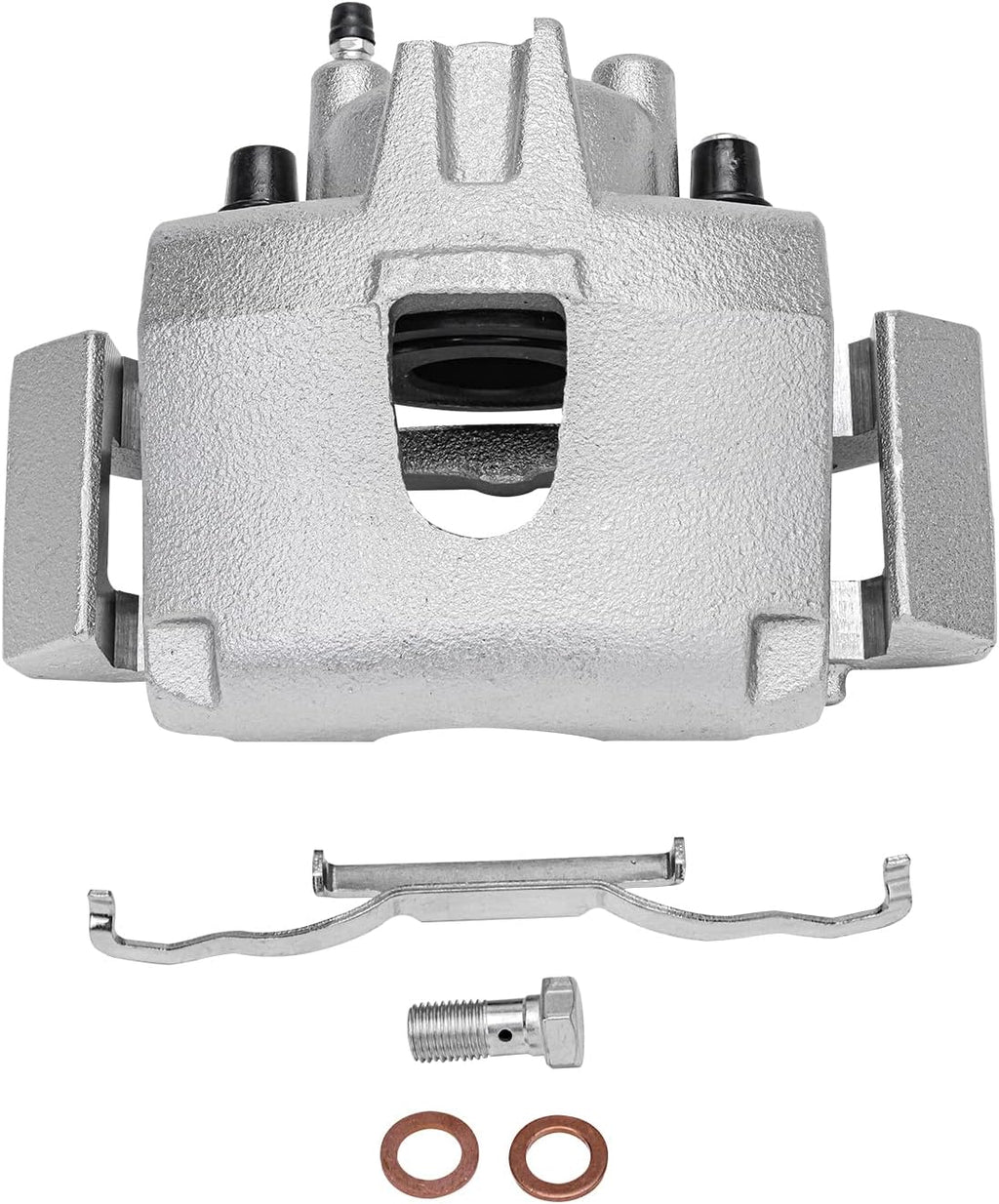 Detroit Axle - Front Disc Rotors Passenger Side Brake Caliper Replacement for 2001-2007 Dodge Grand Caravan Chrysler Town & Country - 3pc Set