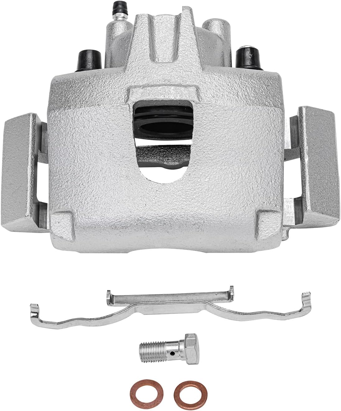 Detroit Axle - Front Disc Rotors Passenger Side Brake Caliper Replacement for 2001-2007 Dodge Grand Caravan Chrysler Town & Country - 3pc Set