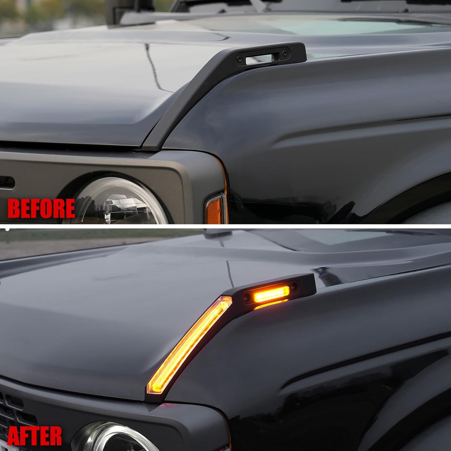 Mabett Trail Sight Light with Built-in Marker Lights for Ford Bronco 2026 2021–2025, Upgrade Hood LED Light Fit for Bronco Accessories 2/4-Door, Turn Signal and Marker Lighting