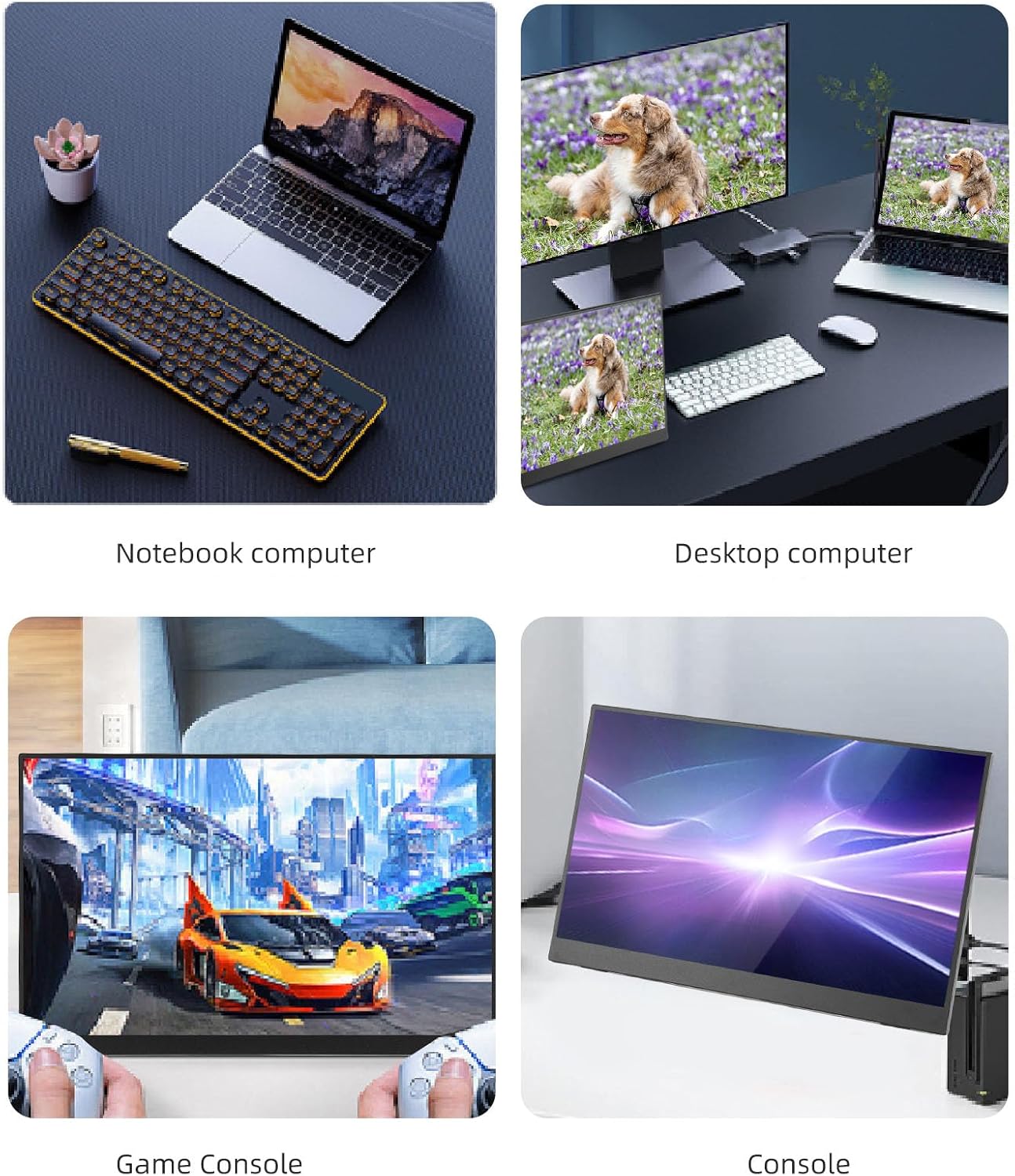 XUMIUZIY Portable Monitor - 15.6 Inch 1080P FHD 120Hz Computer Display, USB C HDMI Gaming Monitor with Stand & Dual Speaker, External Monitors for Laptop, PC, Phone, X Box