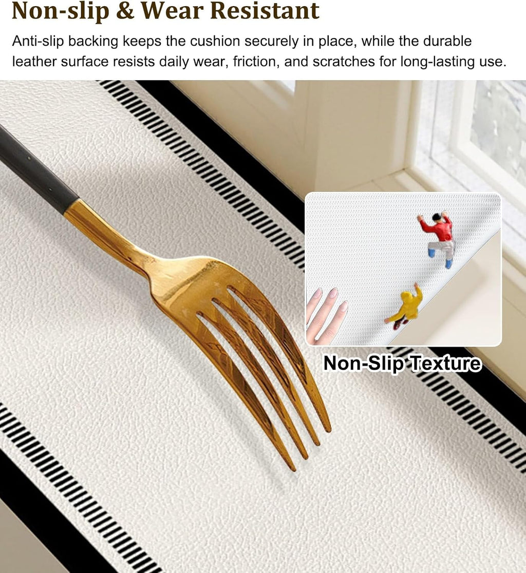 Window Sill Mat Kitchen Window Sill Cushion, Dust-Proof Bay Window Countertop Protector Liner, Replacement WindowSill Cushion Pad with Non-Slip Bottom(250x45cm(98x18in))