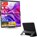 JSAUX FlipGo Pro 15.6' 1080P Dual Screen Portable Monitor & Flex Folio