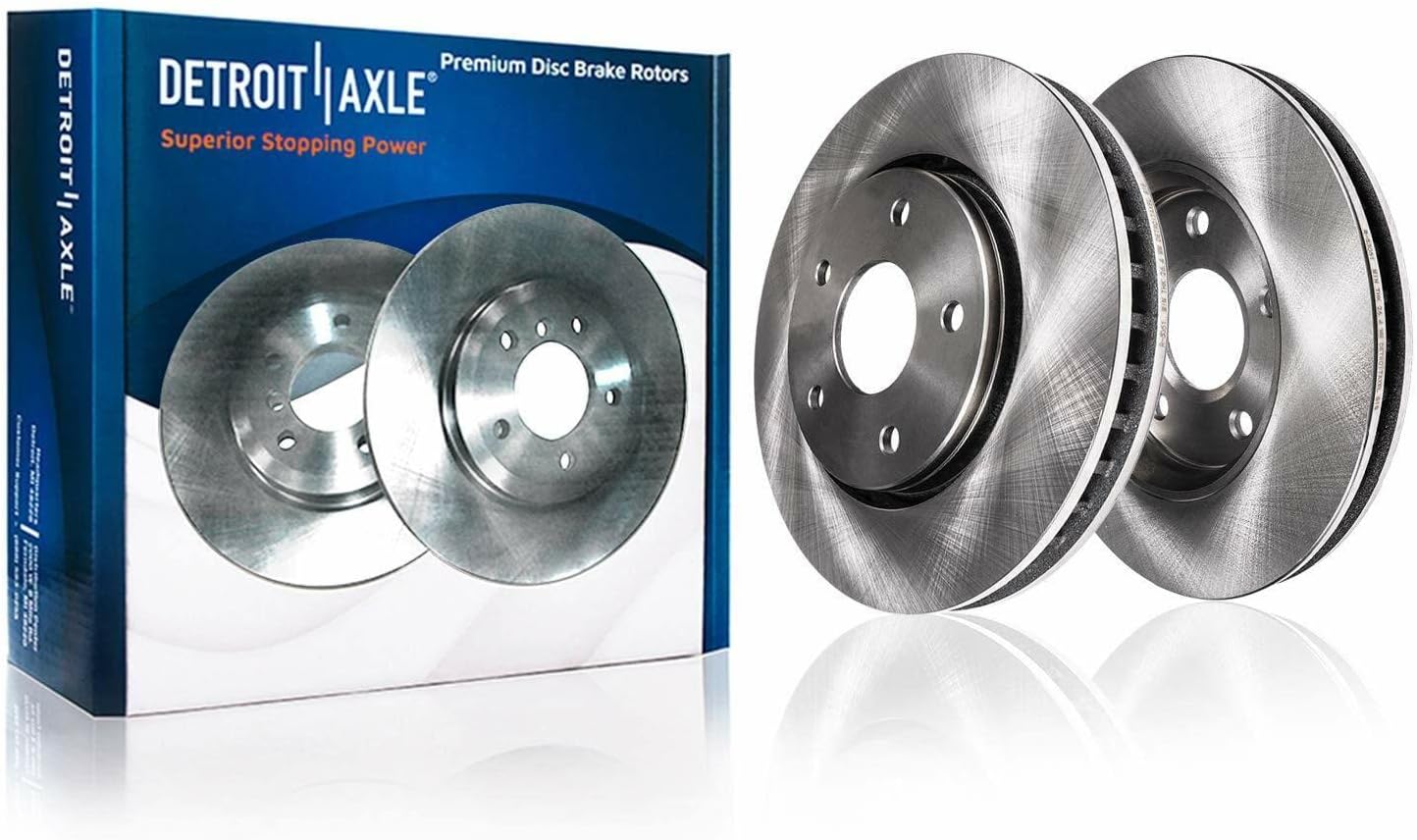 Detroit Axle - Front & Rear Disc Rotors Brake Pads + 20pc Lug Nuts Replacement for Ford Taurus Flex Lincoln MKT MKS - 28pc Set