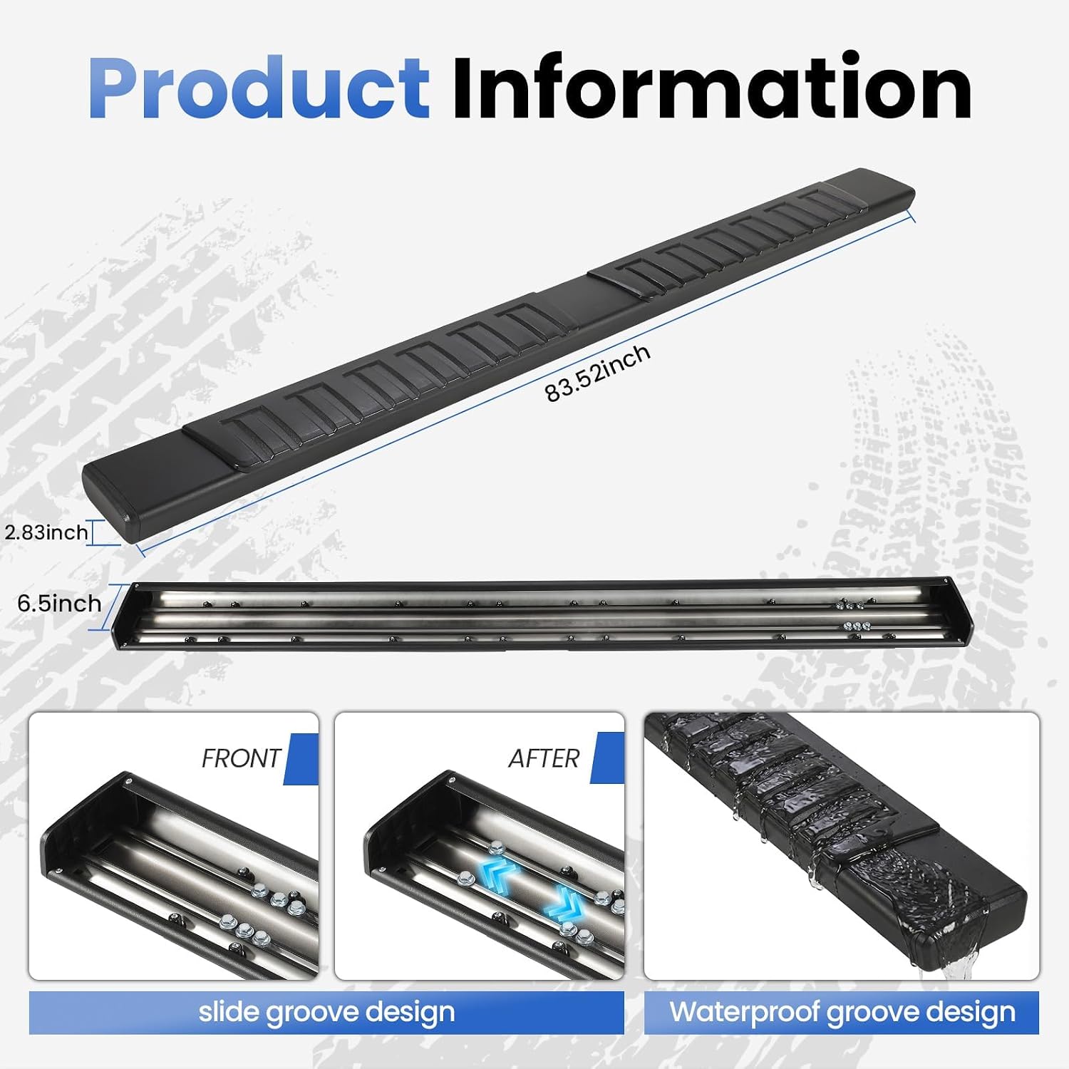 PZ 6' Running Boards Side Steps Compatible with 2019-2026 Chevy Silverado/GMC Sierra 1500 Crew Cab,2020-2026 Silverado/Sierra 2500/3500HD,500LBS No Drill Truck Running Boards Direct Fit Nerf Bar
