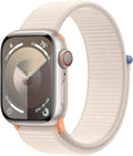 Apple Watch Series 9 [GPS + Cellular, 41mm] - Starlight Aluminum Case with Starlight Sport Loop, One Size (Renewed)
