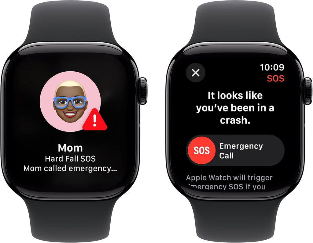 Apple Watch Series 10 (GPS, 42MM) Jet Black Aluminum Case with Black Sport Band, M/L (Renewed)