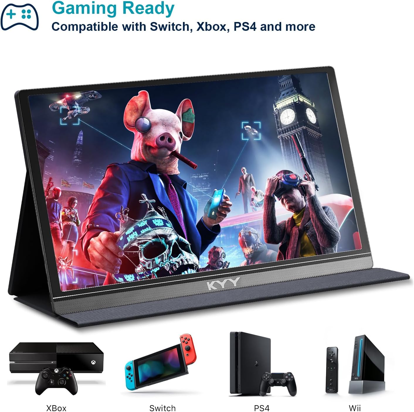 KYY 15.6' Portable Monitor (K3) and Triple Screen Laptop Monitor Extender