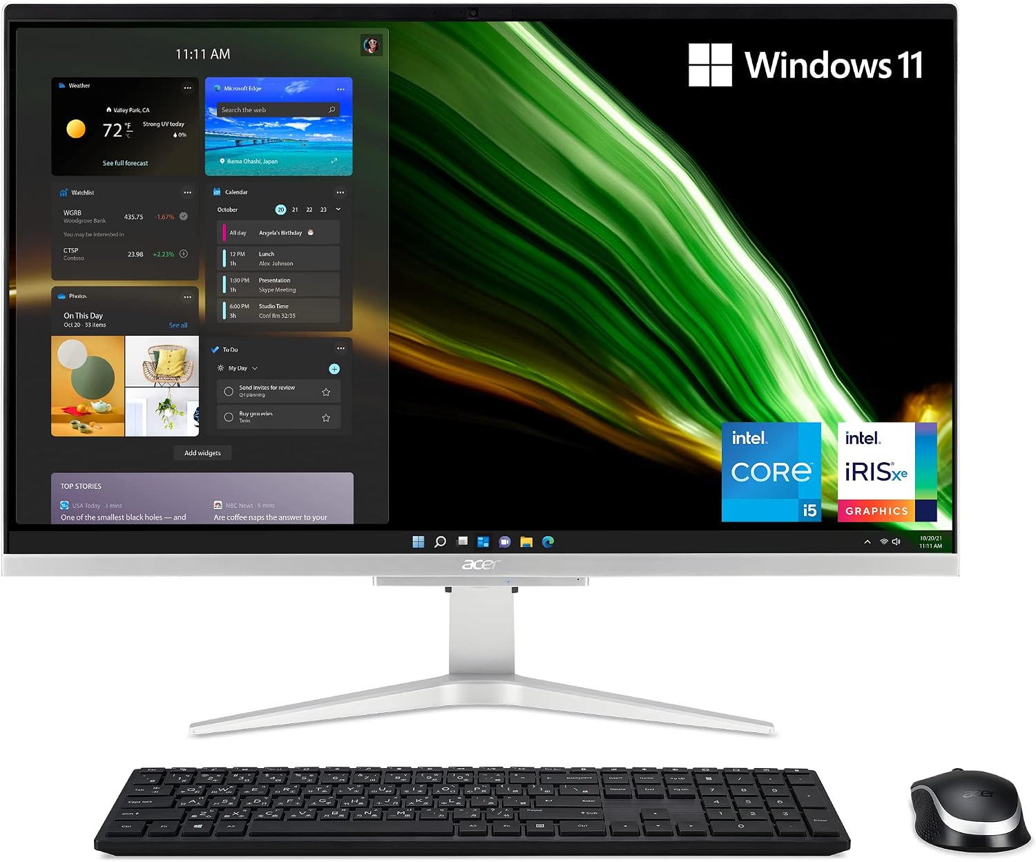 Acer Aspire C27-1655-UA12 AIO Desktop | 27' Full HD IPS Display | 11th Gen Intel Core i5-1135G7 | 12GB DDR4 | 512GB NVMe M.2 SSD | Intel Wi-Fi 6 | Windows 11 Home