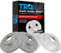 TRQ Performance Front and Rear Brake Rotor Set G Coated Drilled and Slotted Compatible with 2003 Ford Explorer Sport 2003-2005 Explorer Sport Trac