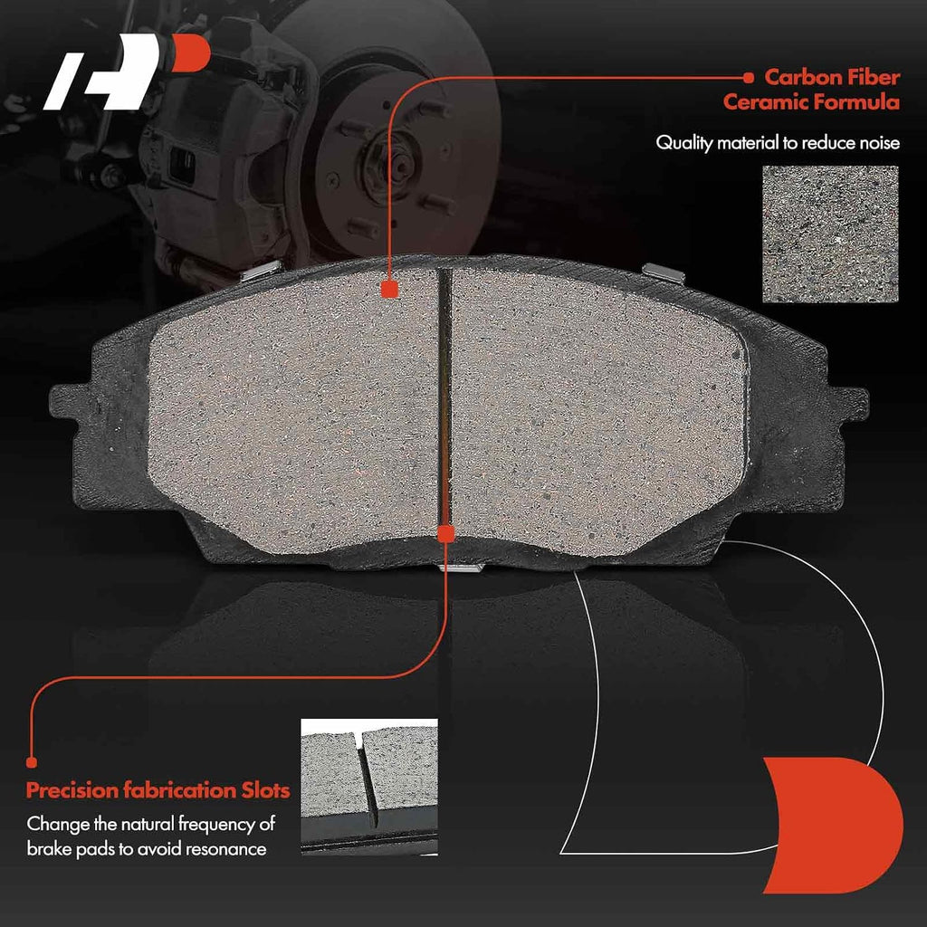 A-Premium 11.81 inch (300mm) Front Vented Disc Brake Rotors + Ceramic Pads Kit Compatible with Select Honda and Acura Models - Civic 2006-2011, CSX 2007-2010, RSX 2002-2006, 2.0L, 6-PC Set