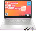 HP 14 Lightweight Business & Student Portable Laptop 14' HD Anti-Glare Intel 4-core N150 8GB RAM 256GB Storage (128GB UFS + 128GB SD Card) Long-Lasting Battery Office365 (1-yr) Win11 ICP Accessory