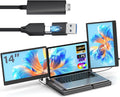 POTTMACEE 14' Laptop Screen Extender & H5-M USB Video Transmission Cable, Data to Video Signal Conversion Cable Portable Triple Monitor, Compatible with M1/M2/M3 MacBook