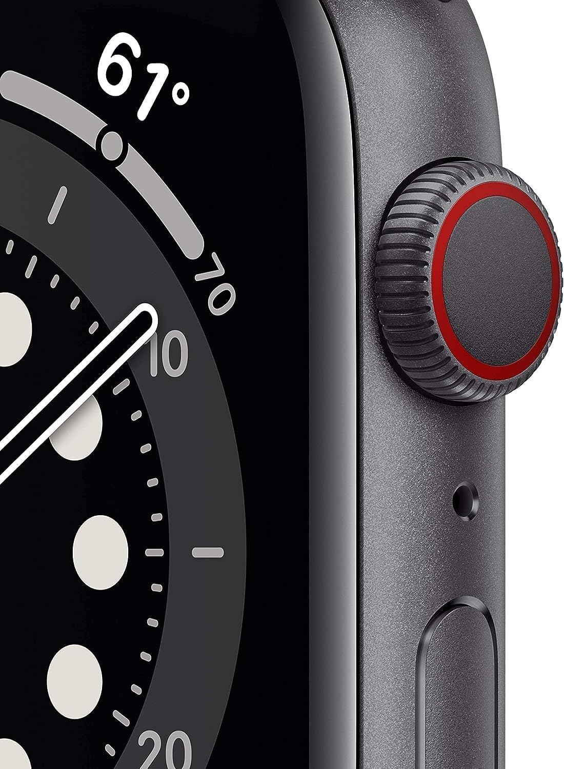 Apple Watch Series 6 (GPS + Cellular, 44MM) - Space Black Titanium Case with Black Sport Band (Renewed)