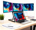 15.6' Triple Laptop Screen Extender - 1920x1080 FHD Portable Triple Monitor for Enhanced Productivity, Ideal Laptop Monitor Extender for Multi-Display Setup