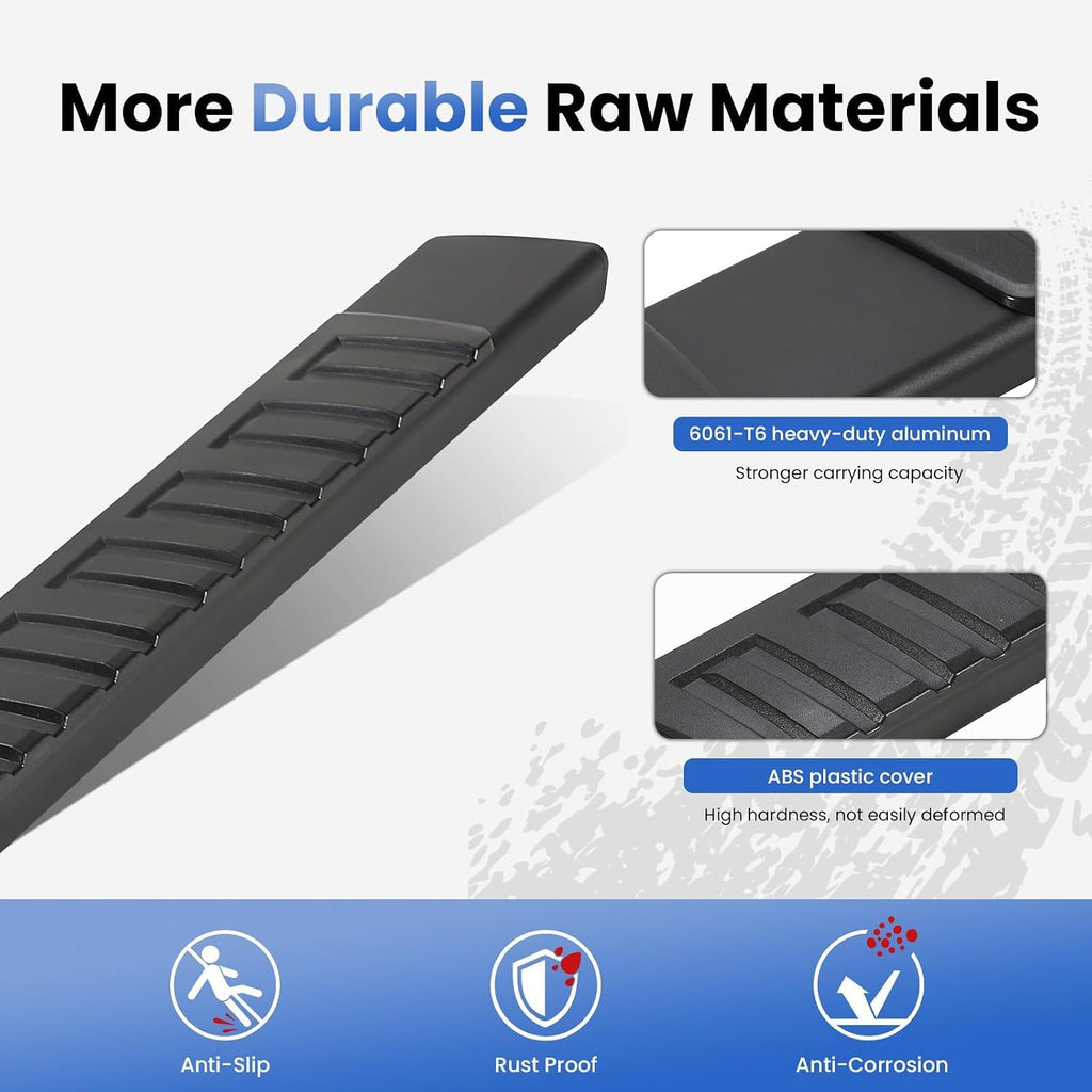 PZ 6' Running Boards Side Steps Compatible with 2019-2026 Chevy Silverado/GMC Sierra 1500 Crew Cab,2020-2026 Silverado/Sierra 2500/3500HD,500LBS No Drill Truck Running Boards Direct Fit Nerf Bar