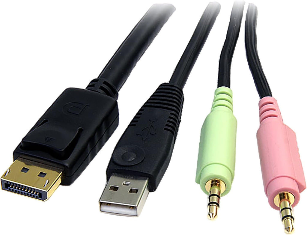 StarTech.com Dual Monitor DisplayPort KVM Switch with 6ft 4-in-1 USB DisplayPort KVM Switch Cable