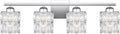 Quoizel Gibson Bath Vanity Lights, 30 Inch 4-Light Polished Chrome Bathroom Lighting Fixtures Over Mirror, Clear Beveled Crystal Shade, Contemporary Wall Mount Light for Bathrooms, Kitchen or Hallway