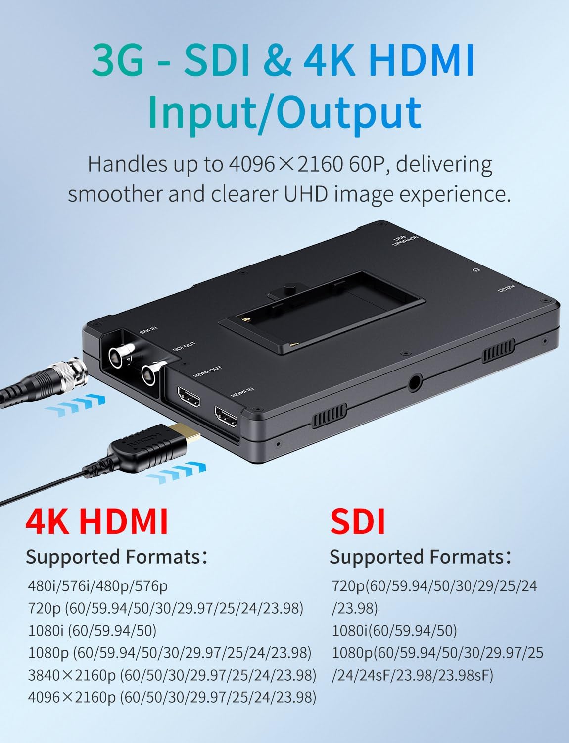 FEELWORLD T7S PRO 7 Inch 2000nit Aluminium Camera Field Video Monitor 1920x1200 IPS 4K HDMI 60 3G SDI Waveform LUT HDR with F750 4400mAh Battery and Bag