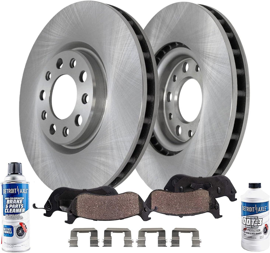Detroit Axle - Front Brake Kit for Buick LaCrosse Regal Sportback TourX GMC Terrain Chevrolet Equinox Malibu, Disc Brake Rotors Ceramic Brake Pads w/Hardware Replacement : 11.81 inch Front Rotor