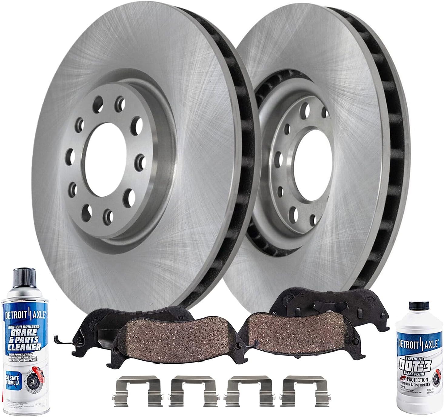Detroit Axle - Front Brake Kit for Buick LaCrosse Regal Sportback TourX GMC Terrain Chevrolet Equinox Malibu, Disc Brake Rotors Ceramic Brake Pads w/Hardware Replacement : 11.81 inch Front Rotor