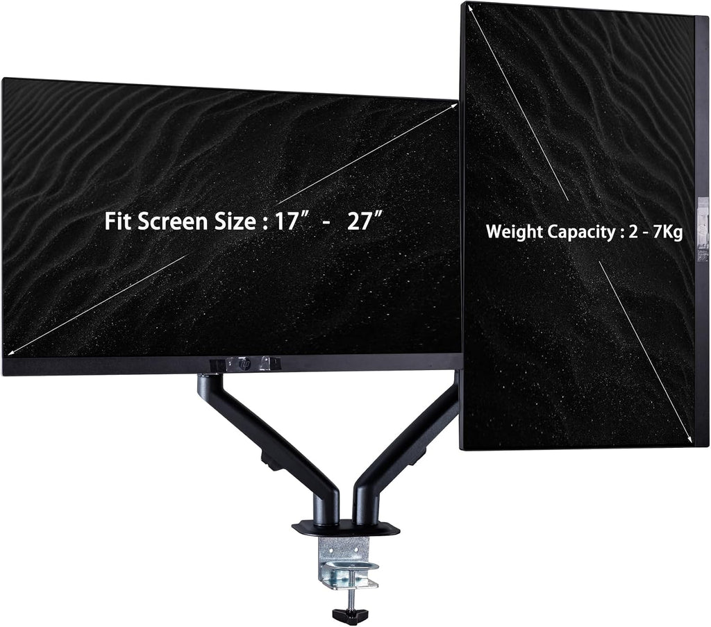Acer Vero V7 V247 Gbmipx 24' FHD IPS Monitor with 4ms Response Time, Anti-Glare, VESA Mount (100 x 100mm), VGA, HDMI & Black Color (UM.QV7AA.G05) 2 Pack with DKZ Hub & ErgoFlexy Dual Monitor Mount