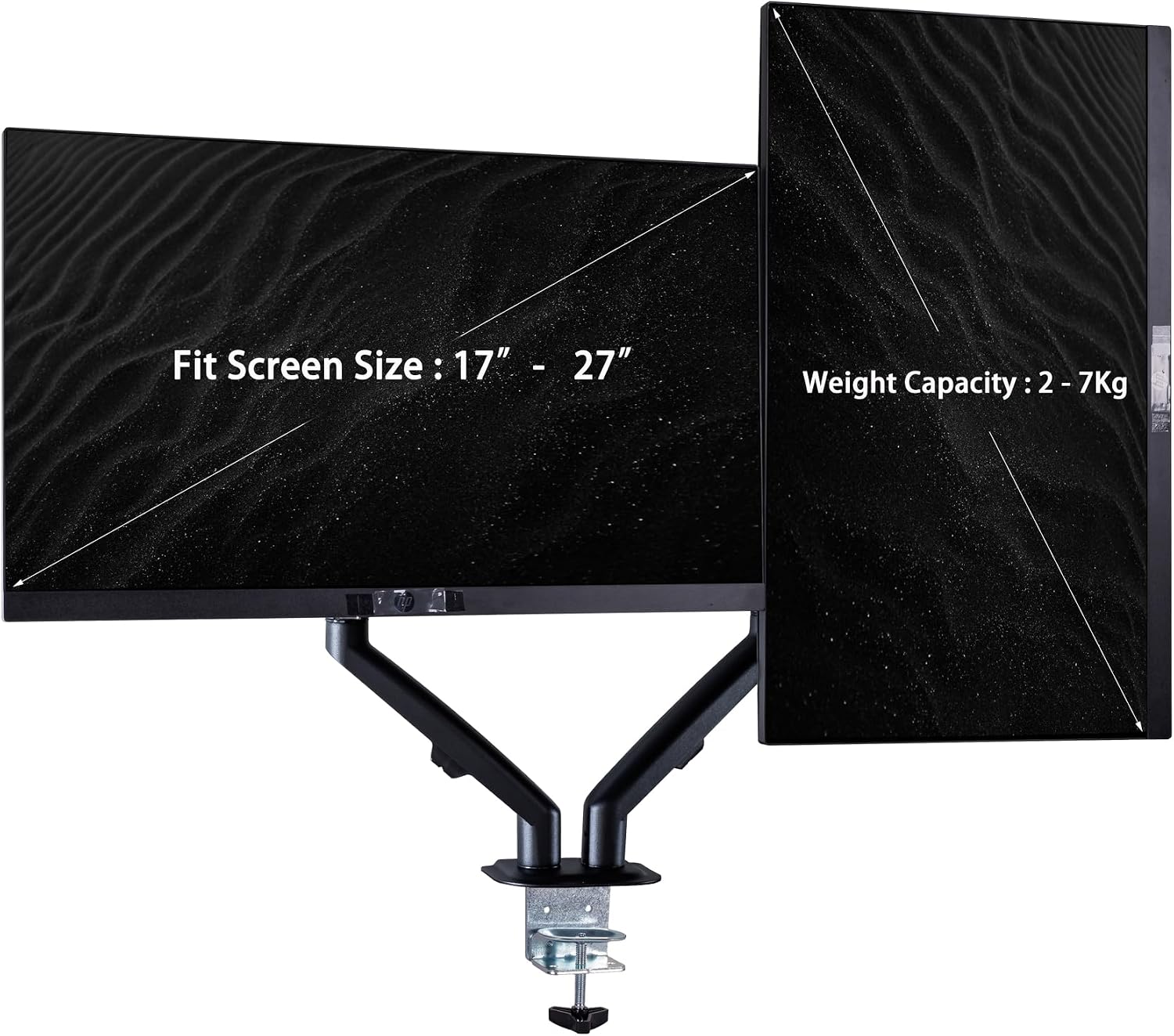 Acer Vero V7 V247 Gbmipx 24' FHD IPS Monitor with 4ms Response Time, Anti-Glare, VESA Mount (100 x 100mm), VGA, HDMI & Black Color (UM.QV7AA.G05) 2 Pack with DKZ Hub & ErgoFlexy Dual Monitor Mount