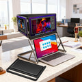 15.6-inch Laptop Screen Extender, Triple Monitor, 1920 x 1080 FHD Portable Triple fold Monitor, Compatible with Windows and Macos, 360 ° Rotation Angle