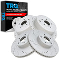 TRQ Performance Front and Rear Brake Rotor Set G Coated Drilled and Slotted Vented Solid Compatible with 2013-2015 Subaru BRZ 2009-2013 Forester 2008-2014 Impreza 2010-2014 Legacy Outback