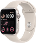 Apple Watch SE (2nd Gen) (GPS, 44mm) - Starlight Aluminum Case with Starlight Sport Band, S/M (Renewed)